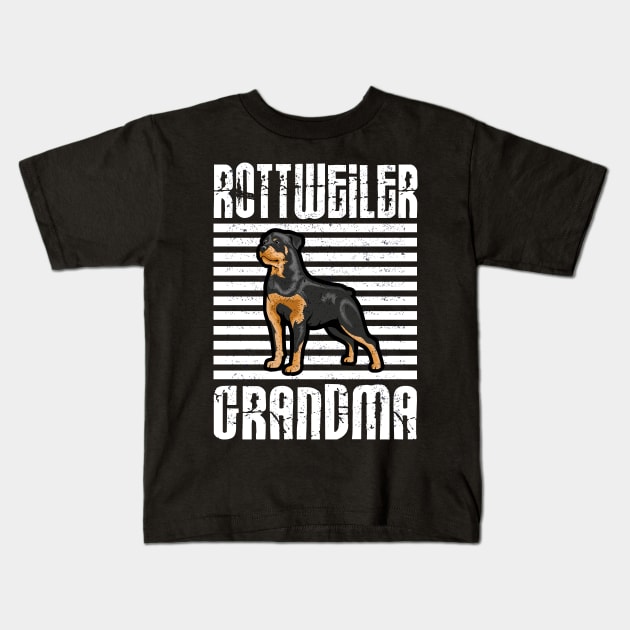 Rottweiler Grandma Proud Dogs Kids T-Shirt by aaltadel